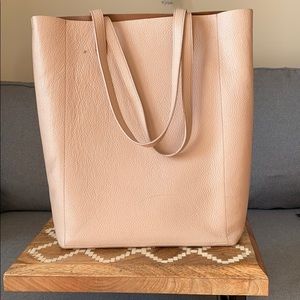 Cuyana Tall Structured Leather Tote in Blush